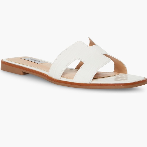 🔥🔥STEVEN NEW YORK Hutchy Croc Embossed Sandal - Picture 1 of 15